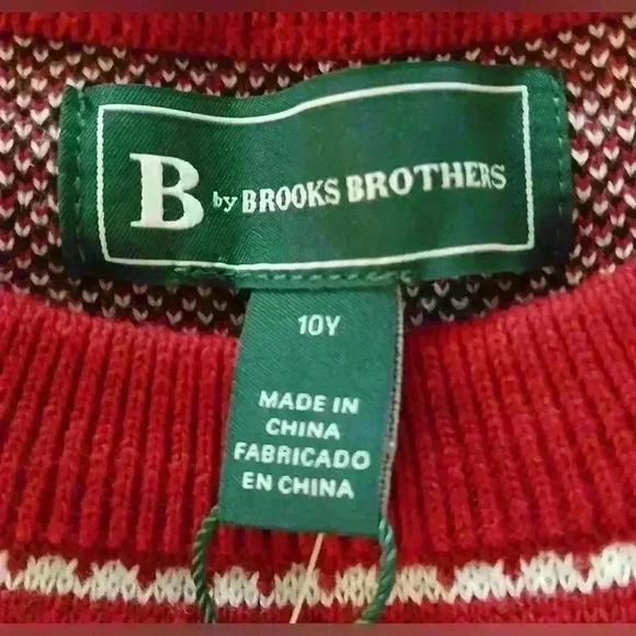 B BY BROOKS BROTHERS BIG BOYS COTTON FAIRISLE CREWNECK SWEATER. - Picture 5 of 7